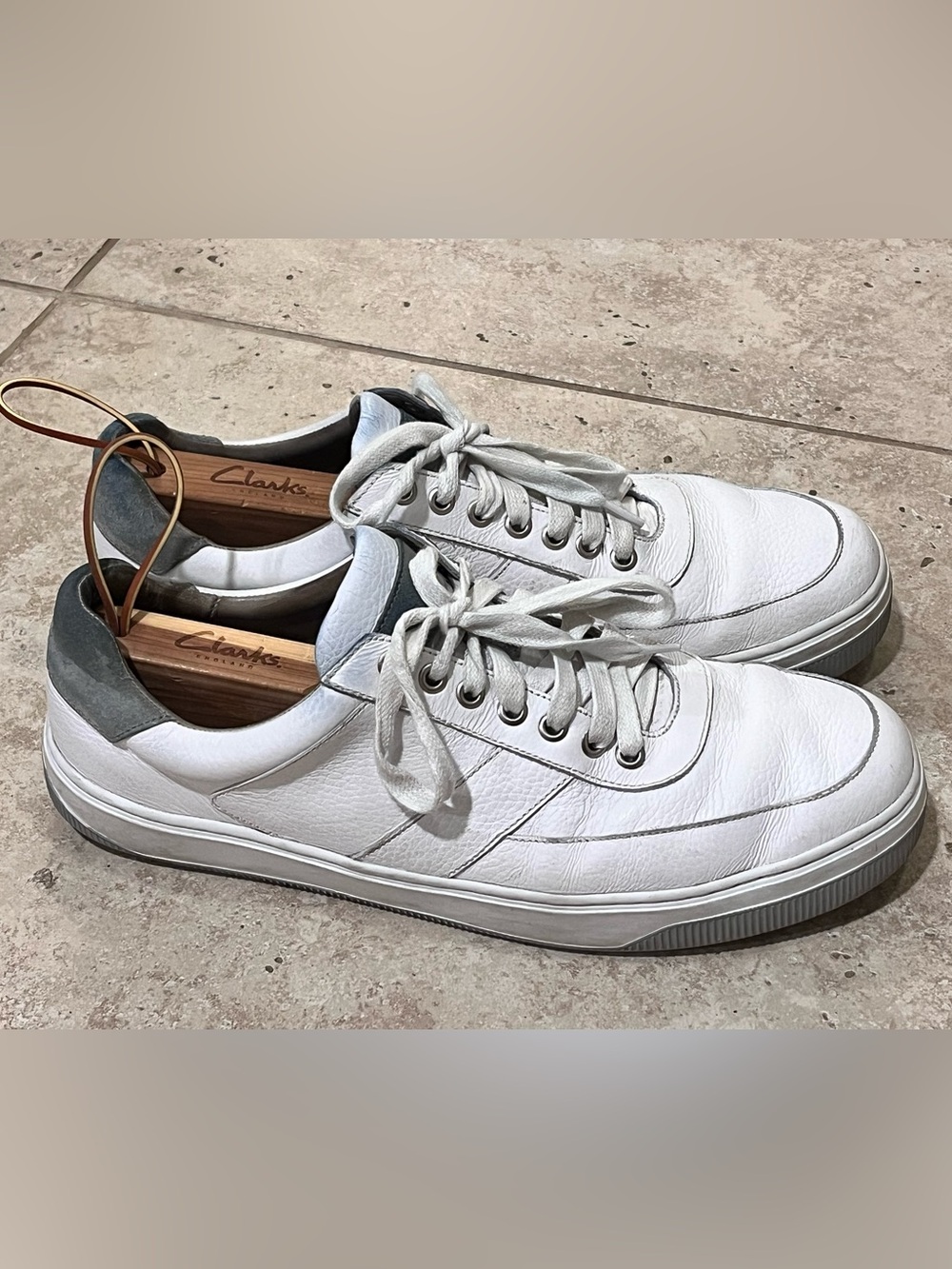 Peter Millar Vantage White Leather Court Lace-Up Sneakers Luxury Sz 12 $215